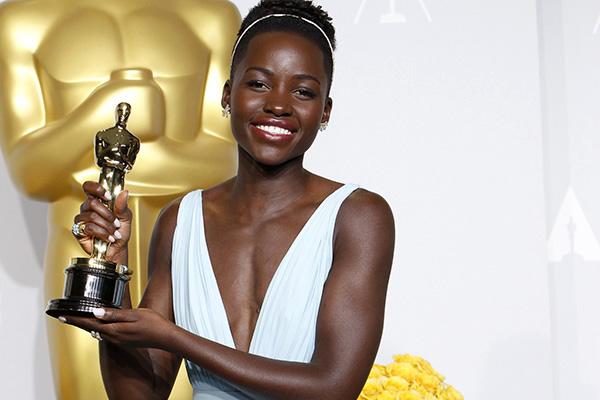 PRESS ROOM - The Academy Awards(r) for outstanding film achievements of 2013 will be presented on Oscar Sunday, MARCH 2 (8:00-11:00 p.m., ET/5:00-8:00 p.m., PT), at the Dolby Theatre(r) at Hollywood & Highland Center(r) and televised live on the ABC Television Network.  (ABC/Rick Rowell) LUPITA NYONG'O  talent: LUPITA NYONG'O photographer: Rick Rowell credit: ABC source: American Broadcasting Companies, Inc. cap writer: AD