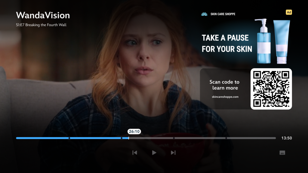 Pause Ad w/ QR Code on Disney+
